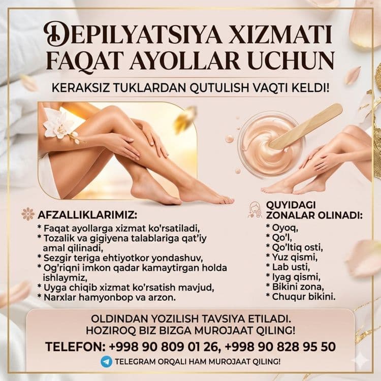 Depilyatsiya xizmati faqat ayollar uchun — 1