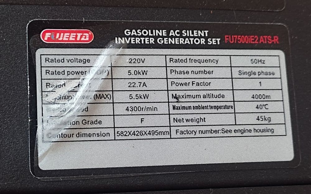 Generator fujeeta 5.5kw+AVR invertir — 3
