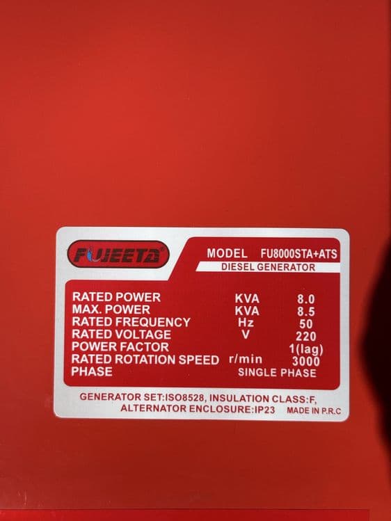 Generator FUJEETA 8.5KWA+AVR — 5
