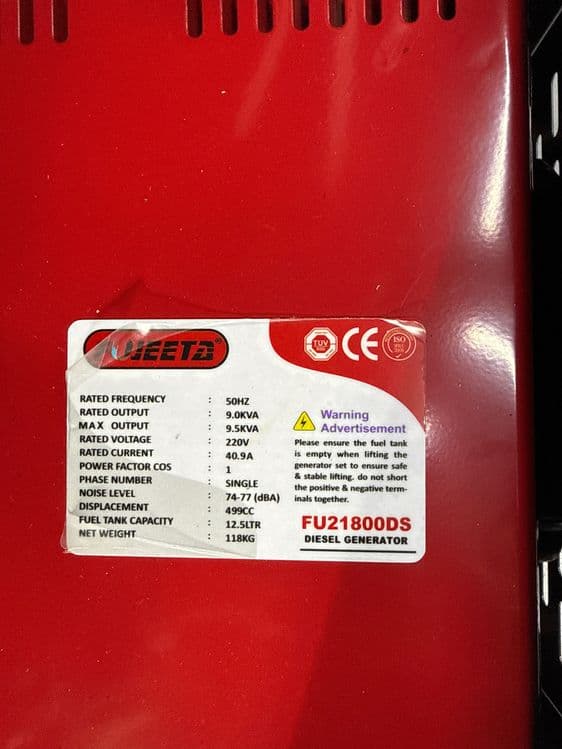 Generator Dizil 380V 9kWA — 2