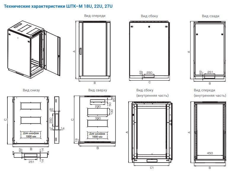 Телекоммуникационный шкаф 27U 600х1000 — 6
