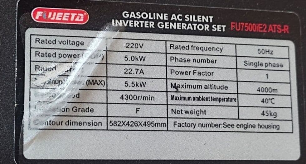 Inverterli generator Fujeeta+avr 5,5kv — 3