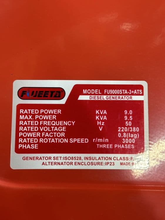 Generator генератор FUJEETA 9kw dizel — 2