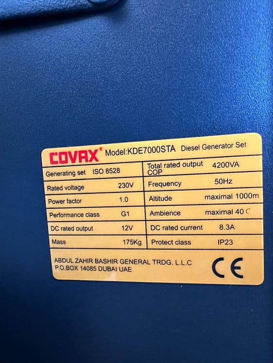 Generator covax 5 kva — 5