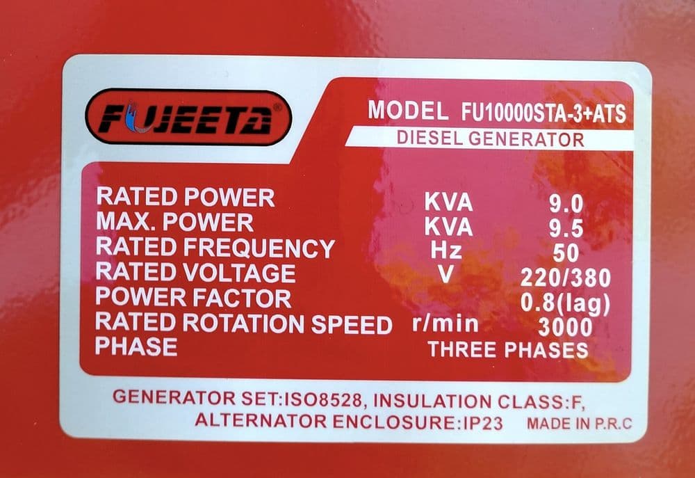 Generator Fujeeta 10kva — 2