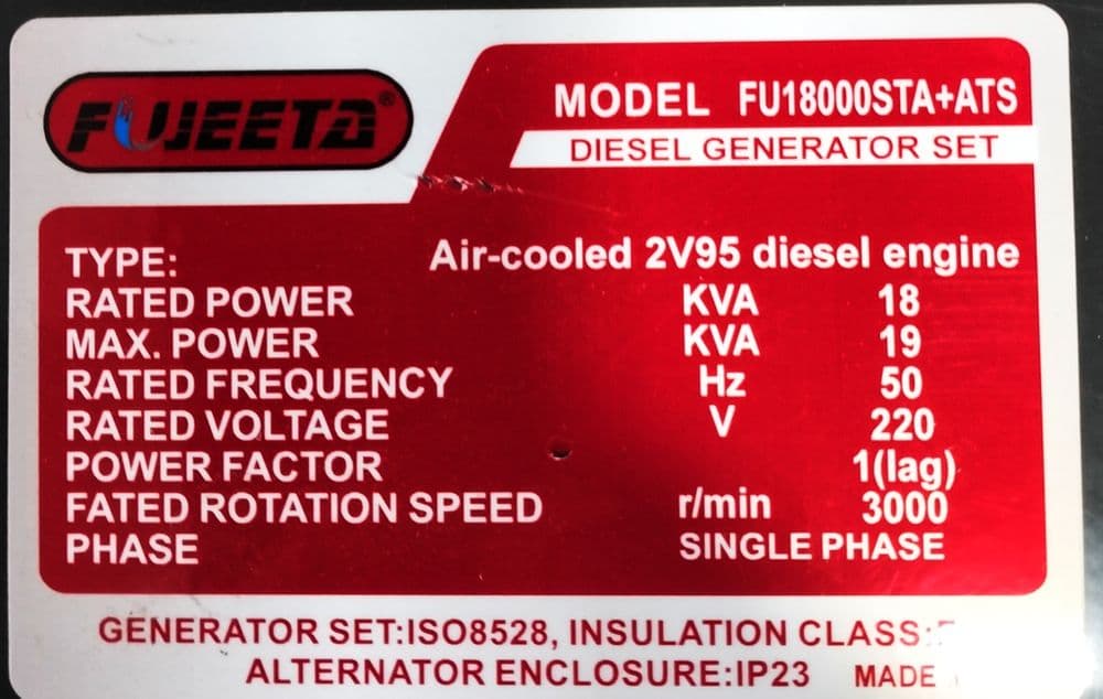 Generator Fujeeta+avr 19kv — 4