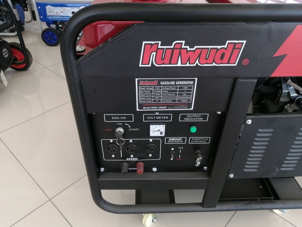 Бензиновый генератор 10. 5 кВт. Бренд Ruiwudi — 3