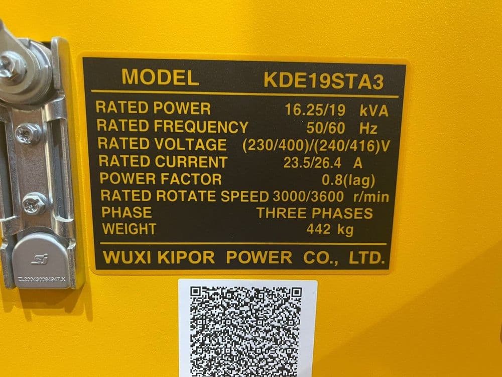 Generator KIPOR KDE19STA3 — 3
