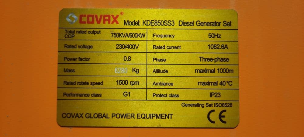 Дизельный Генератор COVAX & AZBNAVIGATOR 750 кВа 600 кВт — 3