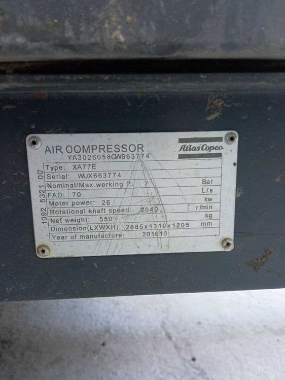 Компрессоры Электрические передвижные компрессоры Atlas Copco XA77E — 2