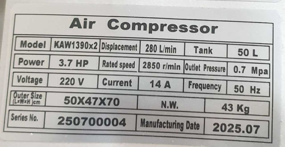 Kompressor | Компрессор KAW1390x2 - 50L — 2