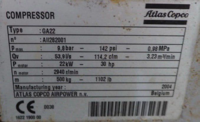 Винтовой компрессор Atlas Copco GA 22 с осушителем — 5