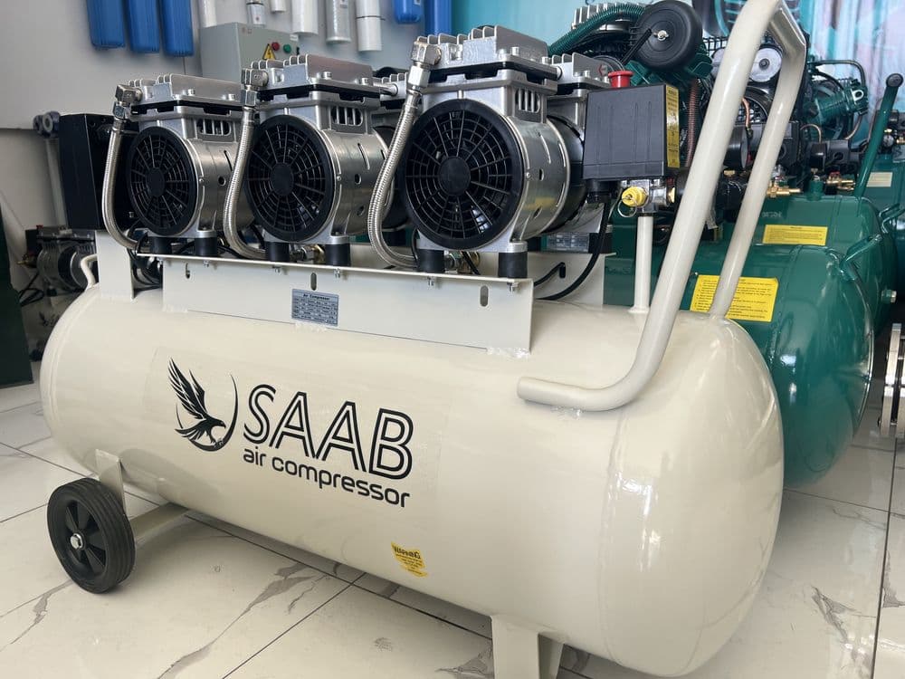 Безшумный компрессор 100 литр SAAB bezshum kompressor — 1