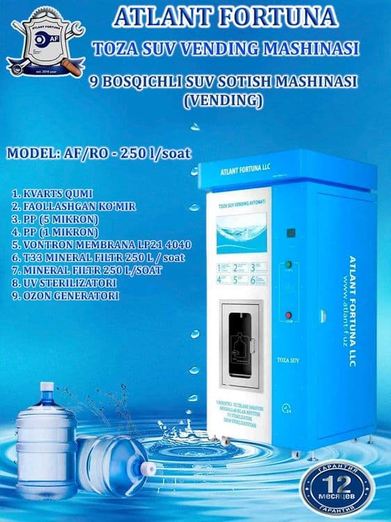 Suv apparati, savdo mashinasi vodomat, водамат vендинг vending vodamat — 5