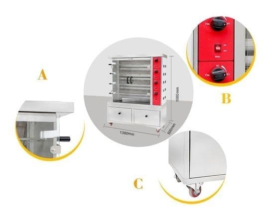 Grill aparat 3 sixli. elektronniy va gazli, tovuq va baliq pishirgich. — 6