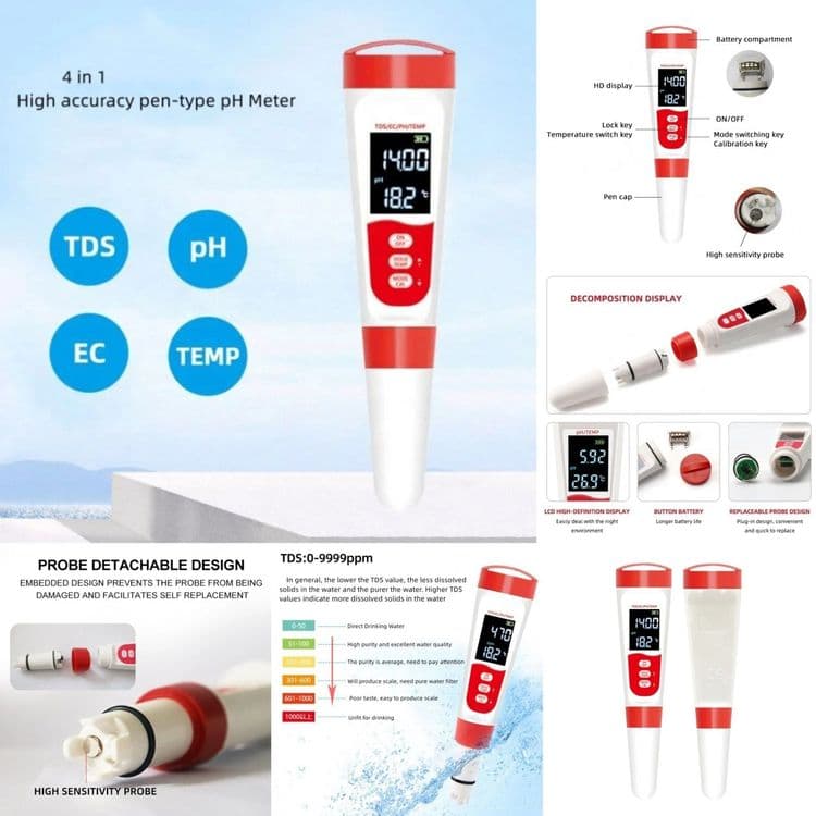 Smart Bluetooth Сув Анализатори BLE-C600 — PH/EC/TDS/SALT/ORP/S.G/TEMP — 3