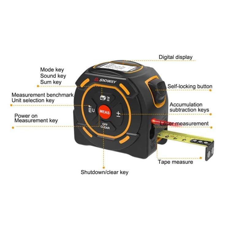 SNDWAY SW-TM40A — 2-in-1 Lazer masofa o‘lchagich + Ruletka — 2
