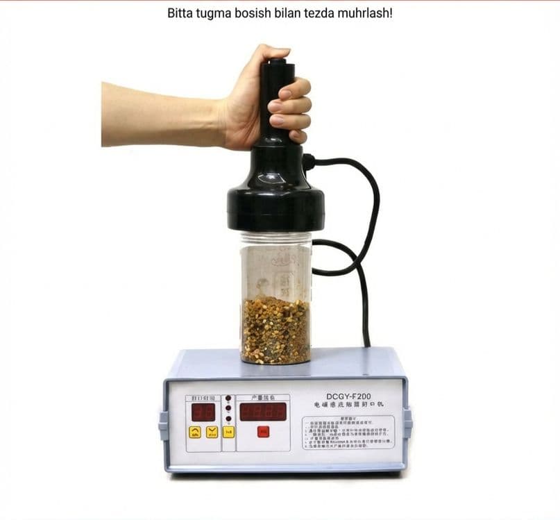 индукцион запайка, фольга ёпиш аппарати, induction sealer, бутылка — 1