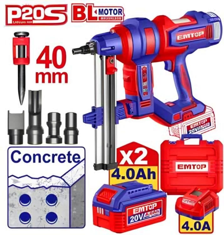 Гвоздезабиватель по бетону EMTOP 20V pistolet beton mixlagich betonga — 1
