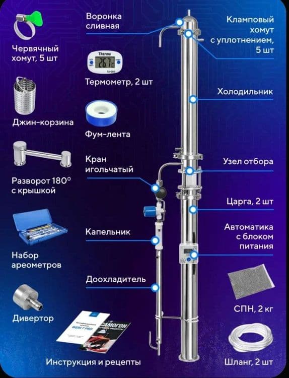 Колонна ректификационная для самогонного аппарата Wein 7 PRO 2 дюйма — 3