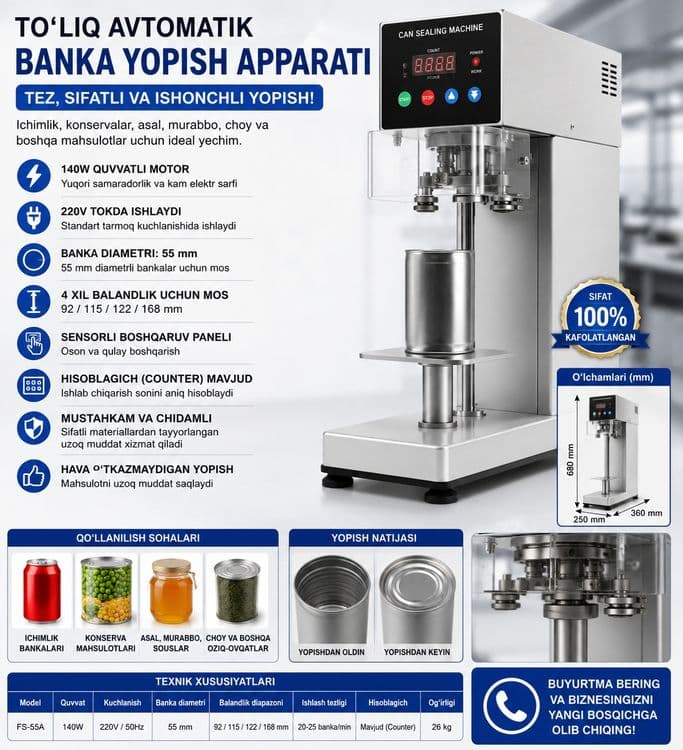 Banka yopish aparati ( can sealer) — 7