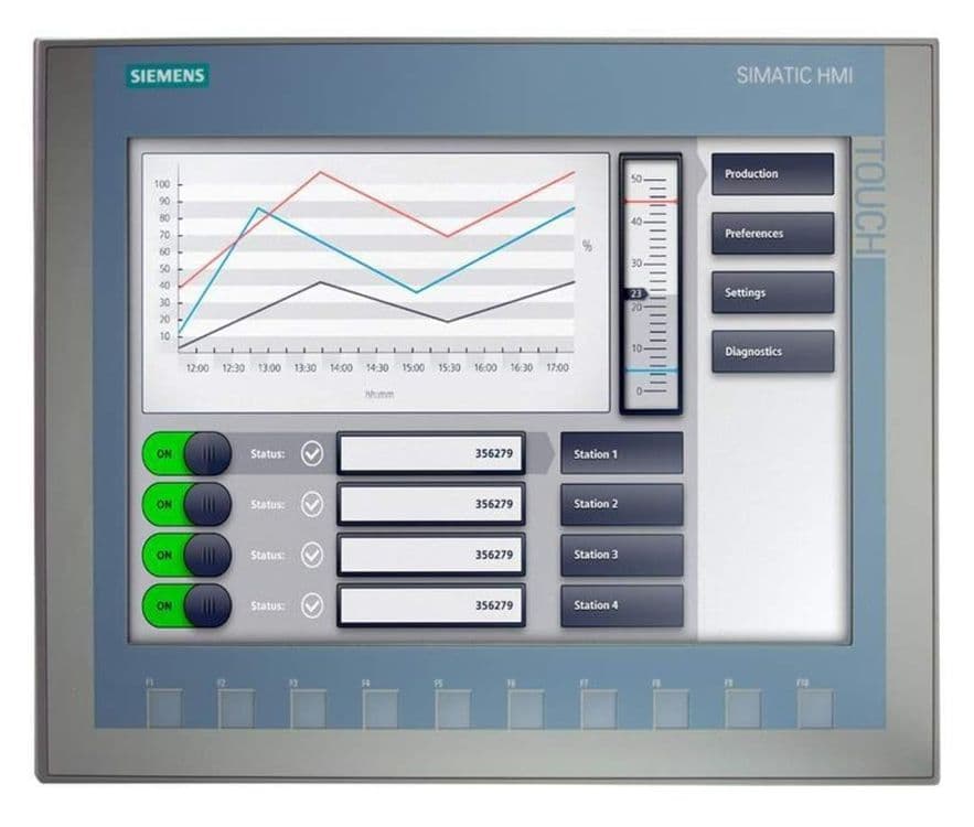 Siemens 6AV2123-2MB03-0AX0
KTP1200 basic
Диагональ экрана 12 — 1