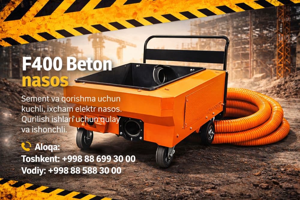Beton nasos F400 4 kW | Elektr sement va qorishma nasosi — 3