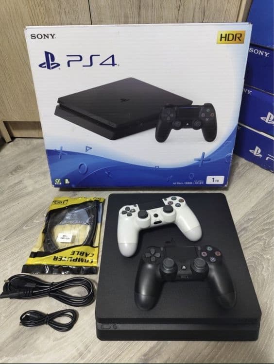 Playstation 4 slim 1TB 1 джестик 17 игр все новинки как на фото — 1