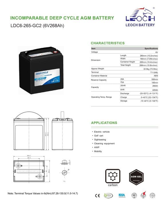 Тяговый аккумулятор AGM GEL 6V 12V для погрузчика и складской техники — 3