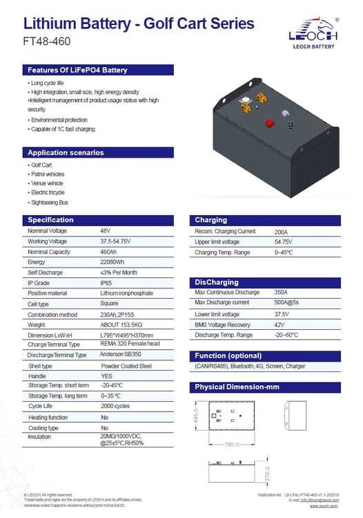 Тяговый литиевый аккумулятор для погрузчика 24V 48V 80V Leoch LiFePO4 — 3