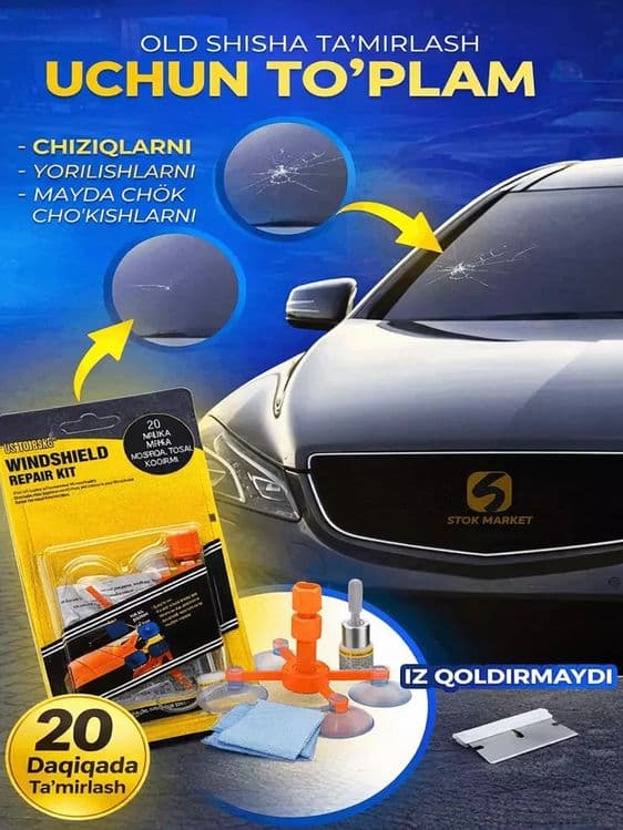 Avtomobil yorilgan chizilgan oynasini tuzatishh — 1