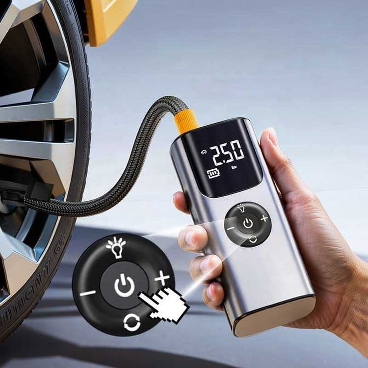 Насос автомобильный беспроводной компрессор аккумуляторный + Powerbank — 4