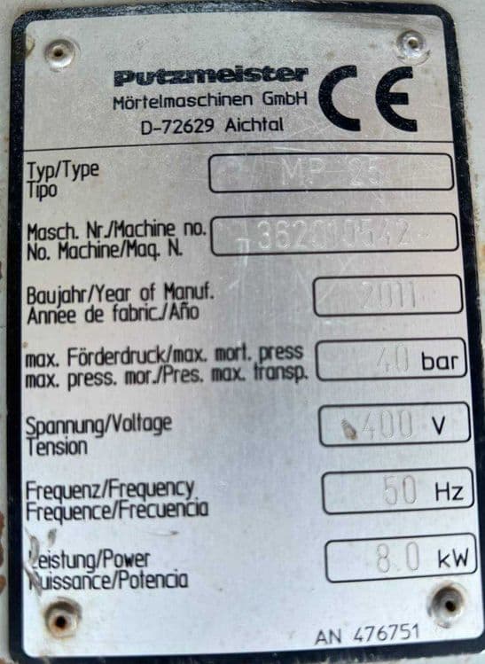 Putzmeister MP Rotband rotban Shtukaturka  apparat.  Ротбанд — 7