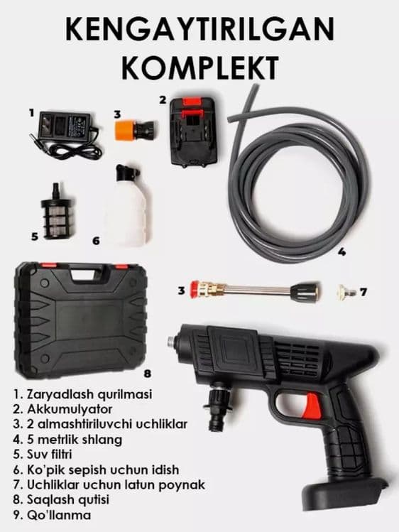 Simsiz karcher  - qimmatbaho avtomobil bo'yoqlarini ifloslanishini old — 2