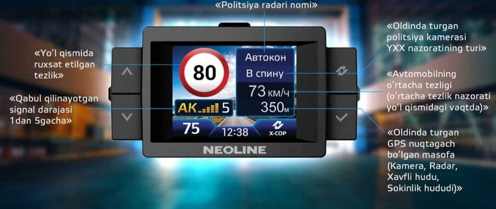 NEOLINE X-cop 9700s black vayfay 64 +flishka orginal +dostfka tekin — 2