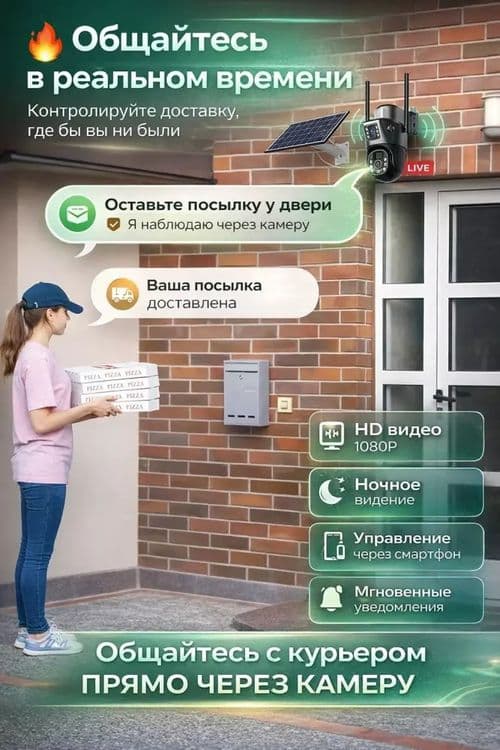 Kuzatuv kamera, quyosh paneli 8000 mAh batareyka, SIM-karta, 2 linzali — 4