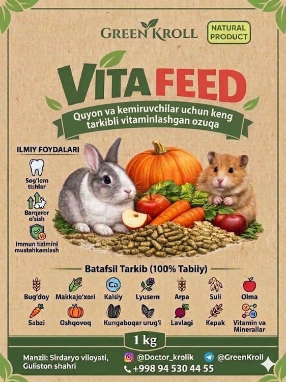 Vitaminlashgan Korm - Quyonlar va kemiruvchilar uchun — 3