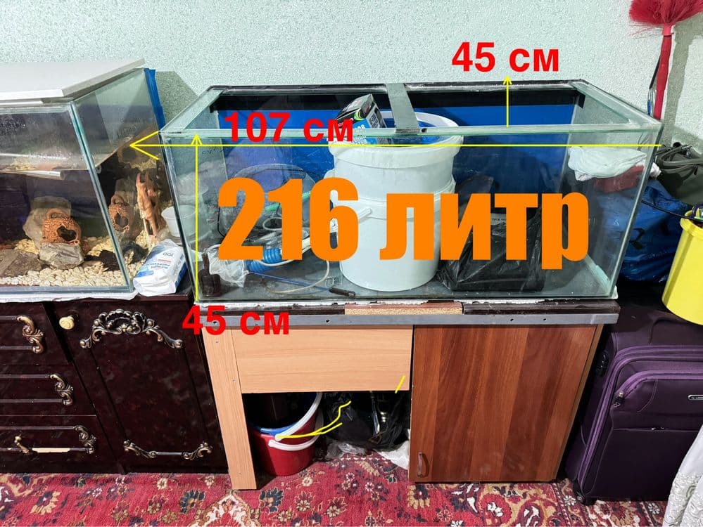 Аквариум тегидиги подставкаси билан — 1