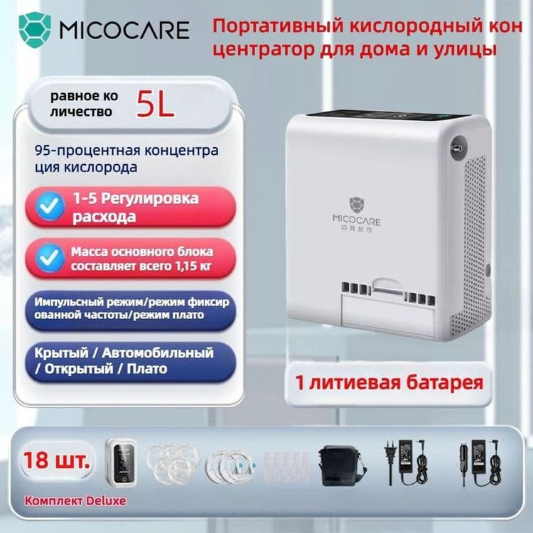 Портативный кесларод аппарат 96% новая 

Портативный Кислород Концентр — 8