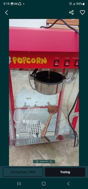 Popkorn aparat sifatli va arzon narxlarda xitoydan keldi yangi — 2