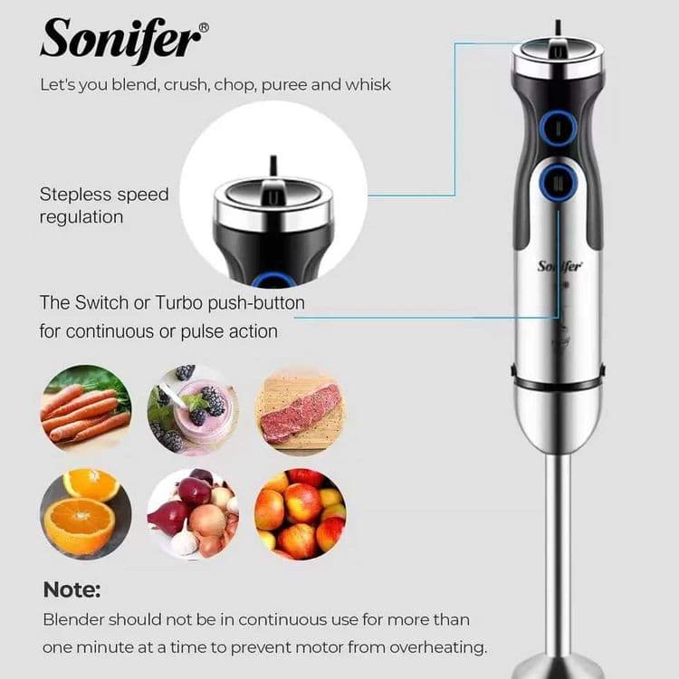 SONIFER 5 IN 1 Погружной блендер 5 скоростей работы + турборежим. — 4