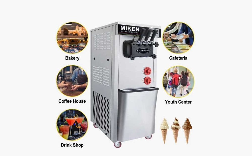 Soft Ice Cream Machine 3 Dispenserli Мороженое Аппарат Кафе Бизнес — 1