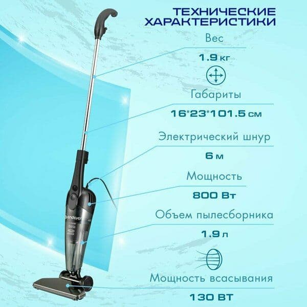 Пылесос вертикальный проводной / ручной пылесос для дома Endever VC-28 — 2