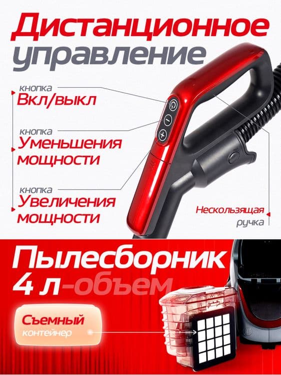 Пылесос Samsung мощный 3600 W, инновационный циклонный, НЕРА фильтр — 2