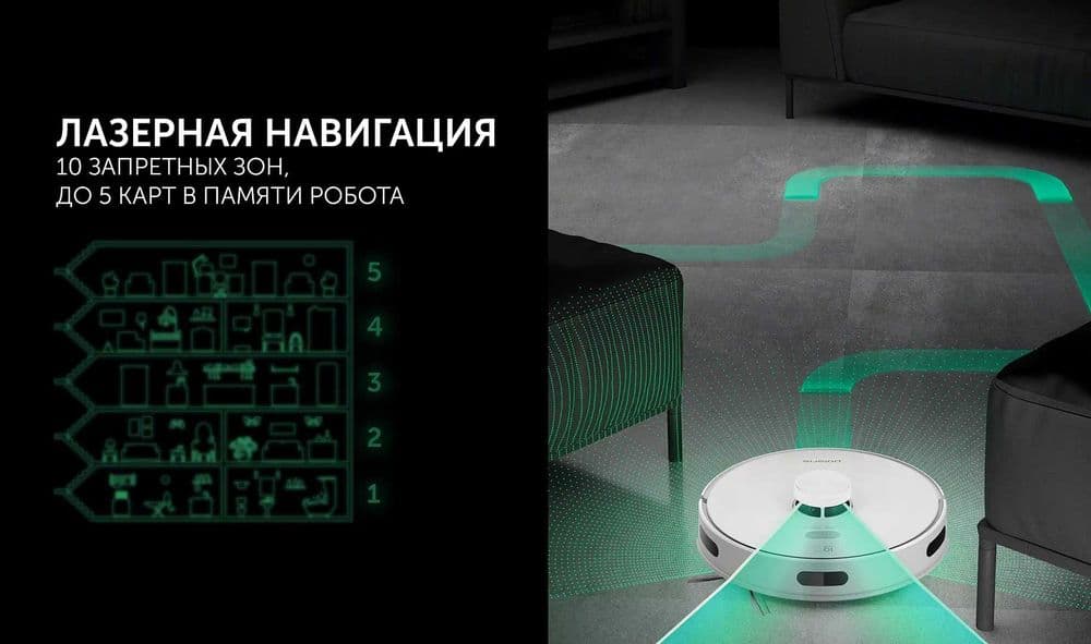 Робот-пылесос с пыленакопителем Polaris PVCRDC G2 6002 Wi-Fi IQ Home — 2