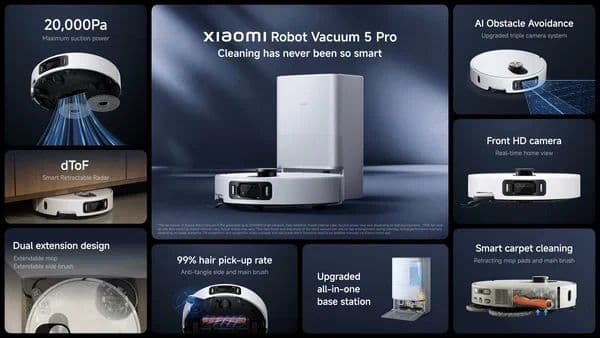 Робот-пылесос Xiaomi Robot Vacuum 5 Pro, белый, беспроводной — 2