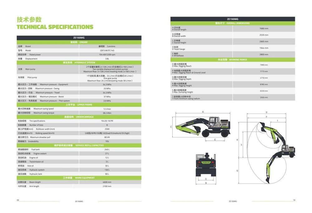 Колесный экскаватор Zoomlion ZE150WG с ковшом 0.65 м³ — 7