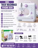 Mini tikuv mashinasi FHSM-505, 12 chokli, Oq Plastik Korpus