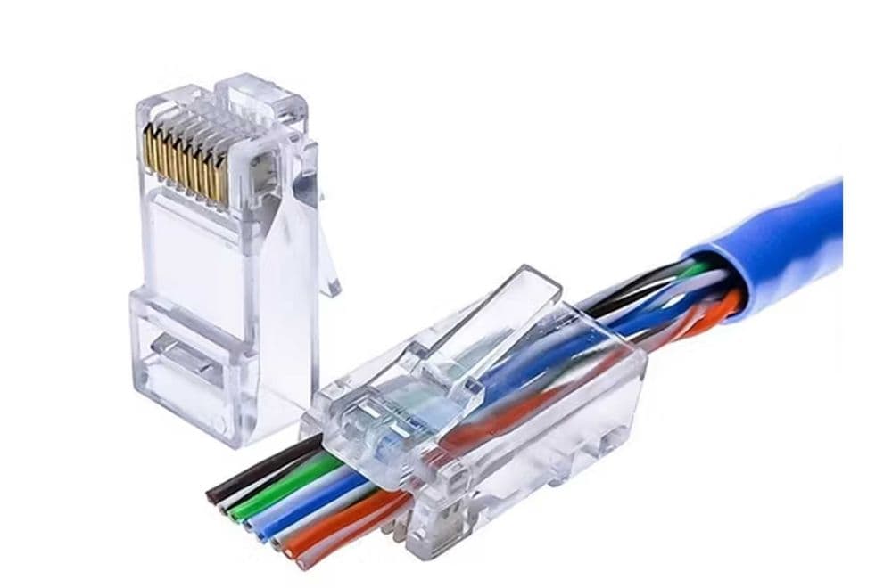 Konnektor  Коннекторы RJ45 Cat5 cквозной, Cat6, Сat 7 +Колпачок RJ45 — 14