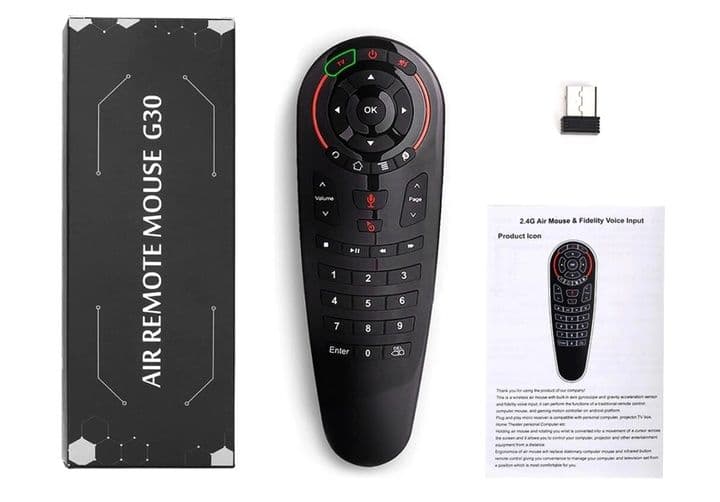 Гироскопический пульт Air Mouse G30 2.4GHz с голосовым управлением — 2